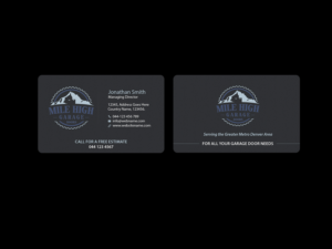 Business Card Design by Creations Box 2015 for Mile High Garage Door Sales & Repair | Design: #10806469