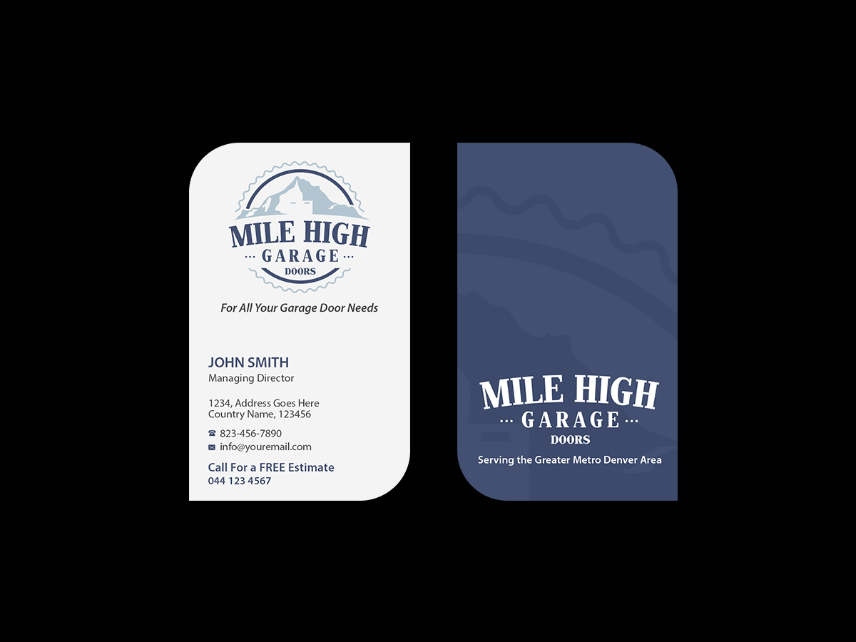 Business Card Design by Creations Box 2015 for Mile High Garage Door Sales & Repair | Design #10806470