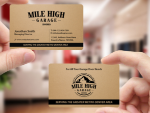 Business Card Design by Creations Box 2015 for Mile High Garage Door Sales & Repair | Design: #10806471