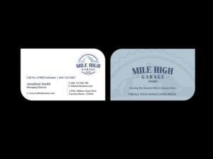 Business Card Design by Creations Box 2015 for Mile High Garage Door Sales & Repair | Design: #10806472