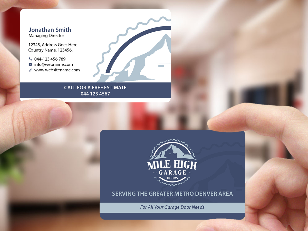 Business Card Design by Creations Box 2015 for Mile High Garage Door Sales & Repair | Design #10806474
