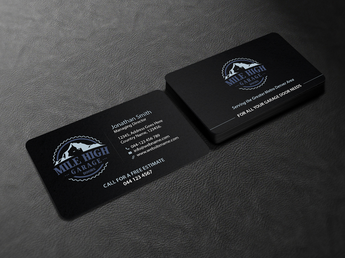 Business Card Design by Creations Box 2015 for Mile High Garage Door Sales & Repair | Design #10806475