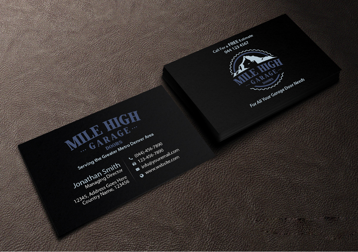 Business Card Design by Creations Box 2015 for Mile High Garage Door Sales & Repair | Design #10806477