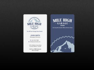 Business Card Design by Creations Box 2015 for Mile High Garage Door Sales & Repair | Design: #10806478