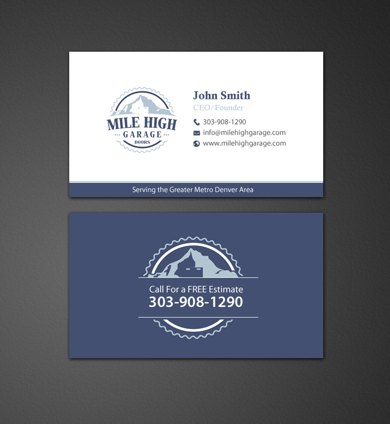 Business Card Design by chandrayaan.creative for Mile High Garage Door Sales & Repair | Design #10805072