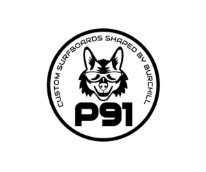 P91 Custom Surfboards: Shaped by Burchill | Logo Design by patrimonio