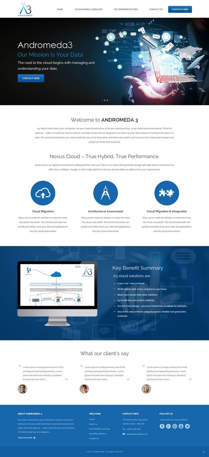 Web Design by pb for Andromeda3 Corporation | Design #10815310