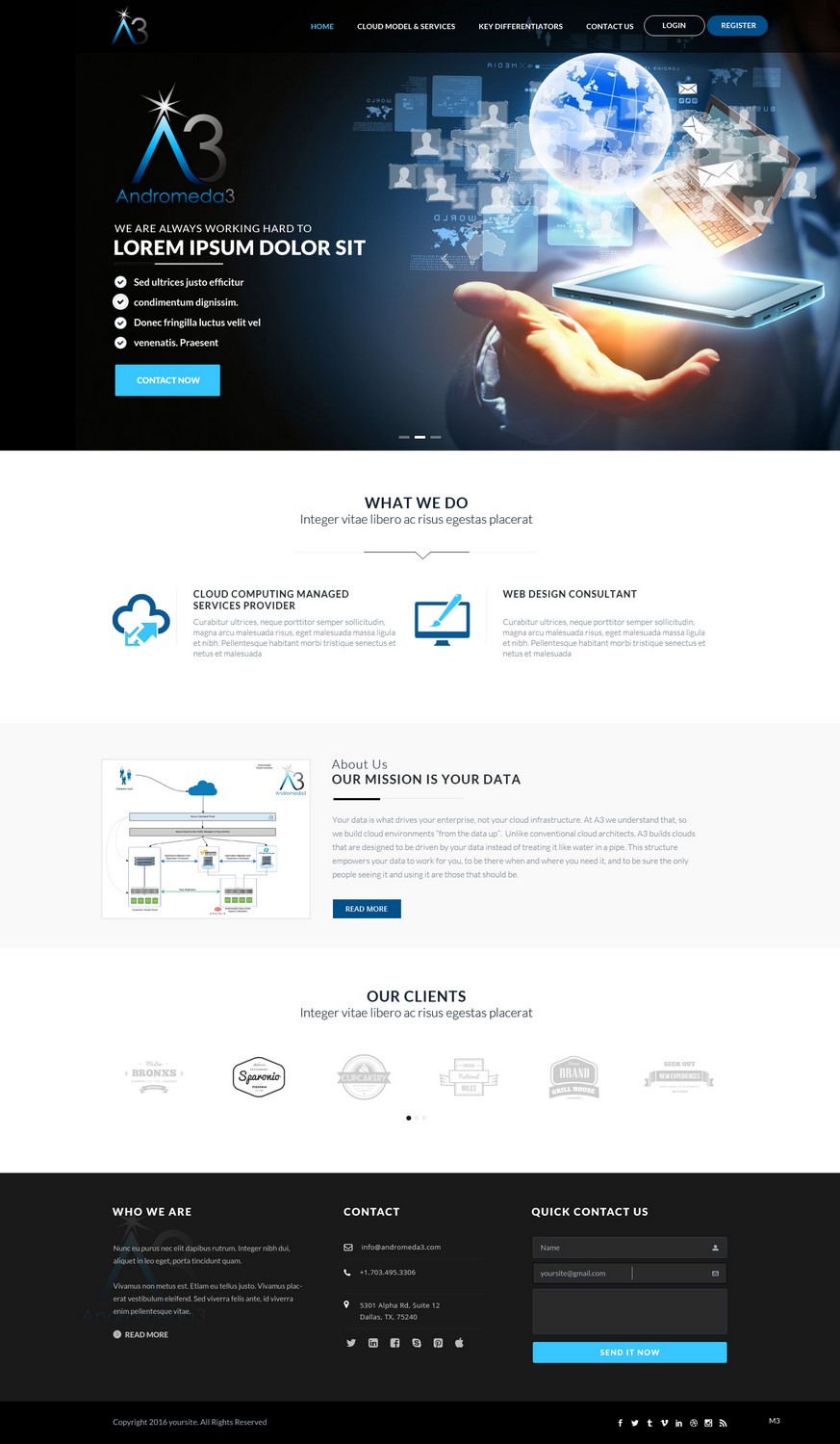 Web Design by pb for Andromeda3 Corporation | Design #10815311