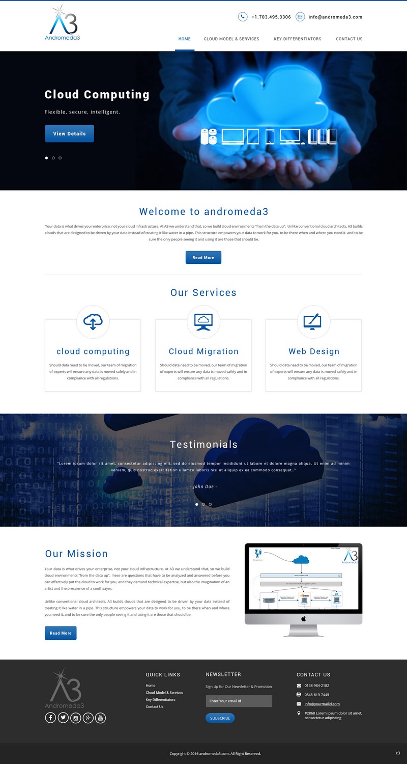 Web-Design von pb für Andromeda3 Corporation | Design #10820694