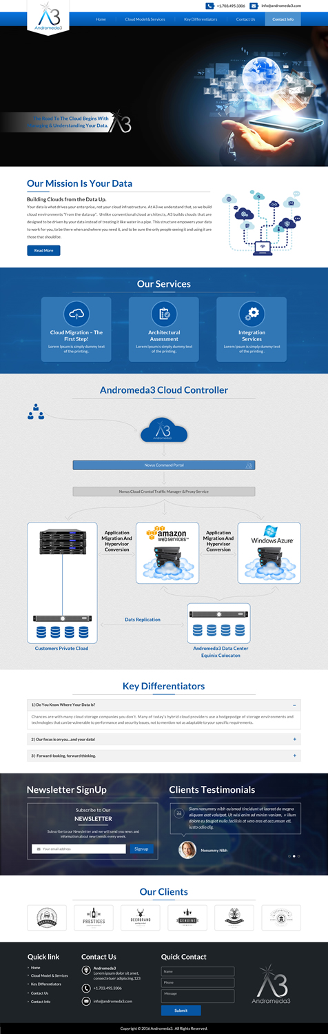 Web Design by Sbss for Andromeda3 Corporation | Design #10820018