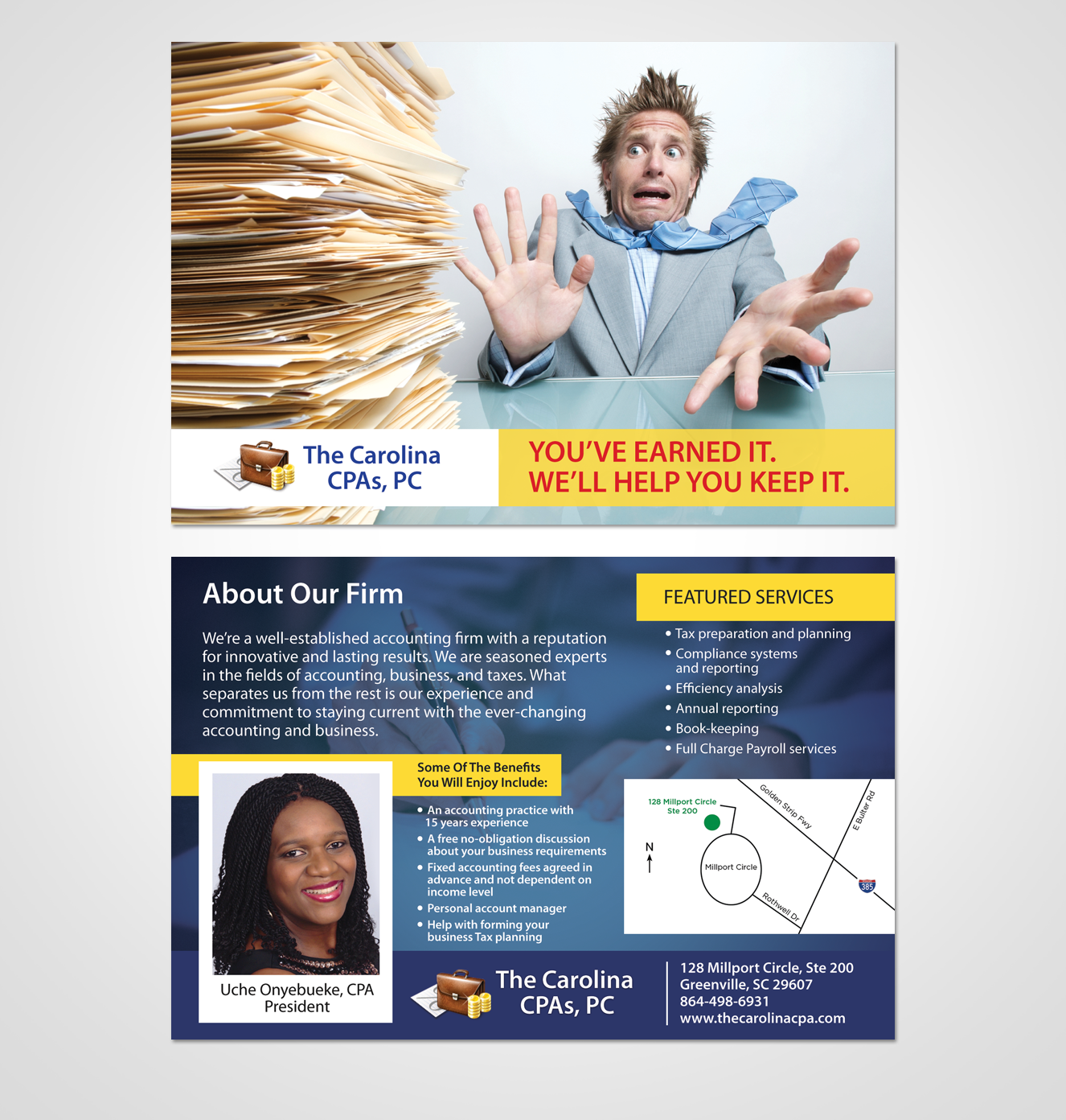 Postcard Design by Victor_pro for The Carolina CPAs, PC | Design #10866770