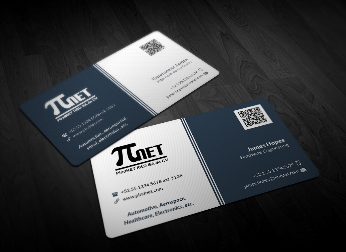 Business Card Design by Pointless Pixels India for PindNET R&D SA de CV | Design #10821669