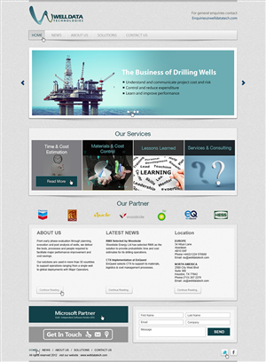 Web Design par Latest Design Ideas pour Well Data Technologies | Design : #2267761