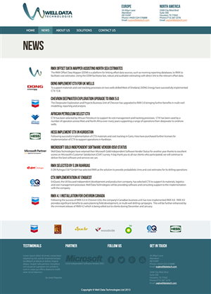 Web Design par Chev Acarial pour Well Data Technologies | Design : #2281253