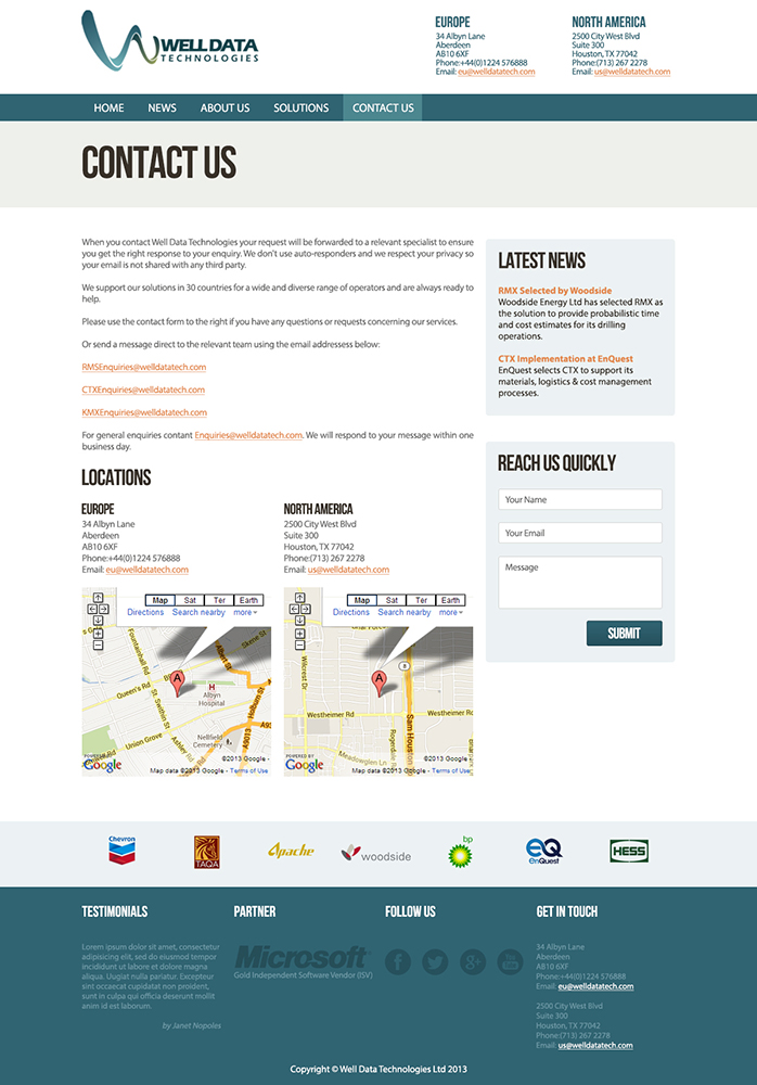 Web Design by Chev Acarial for Well Data Technologies | Design #2281254