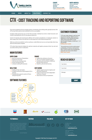 Web Design par Chev Acarial pour Well Data Technologies | Design : #2281258
