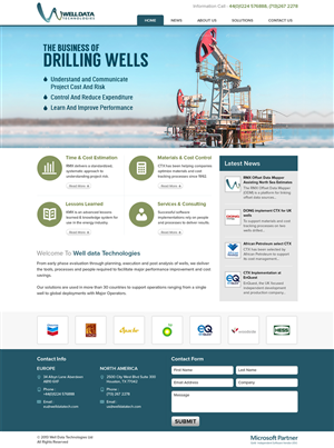 Web Design par Extantstudio pour Well Data Technologies | Design : #2295184