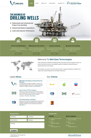 Web Design par Extantstudio pour Well Data Technologies | Design : #2299427