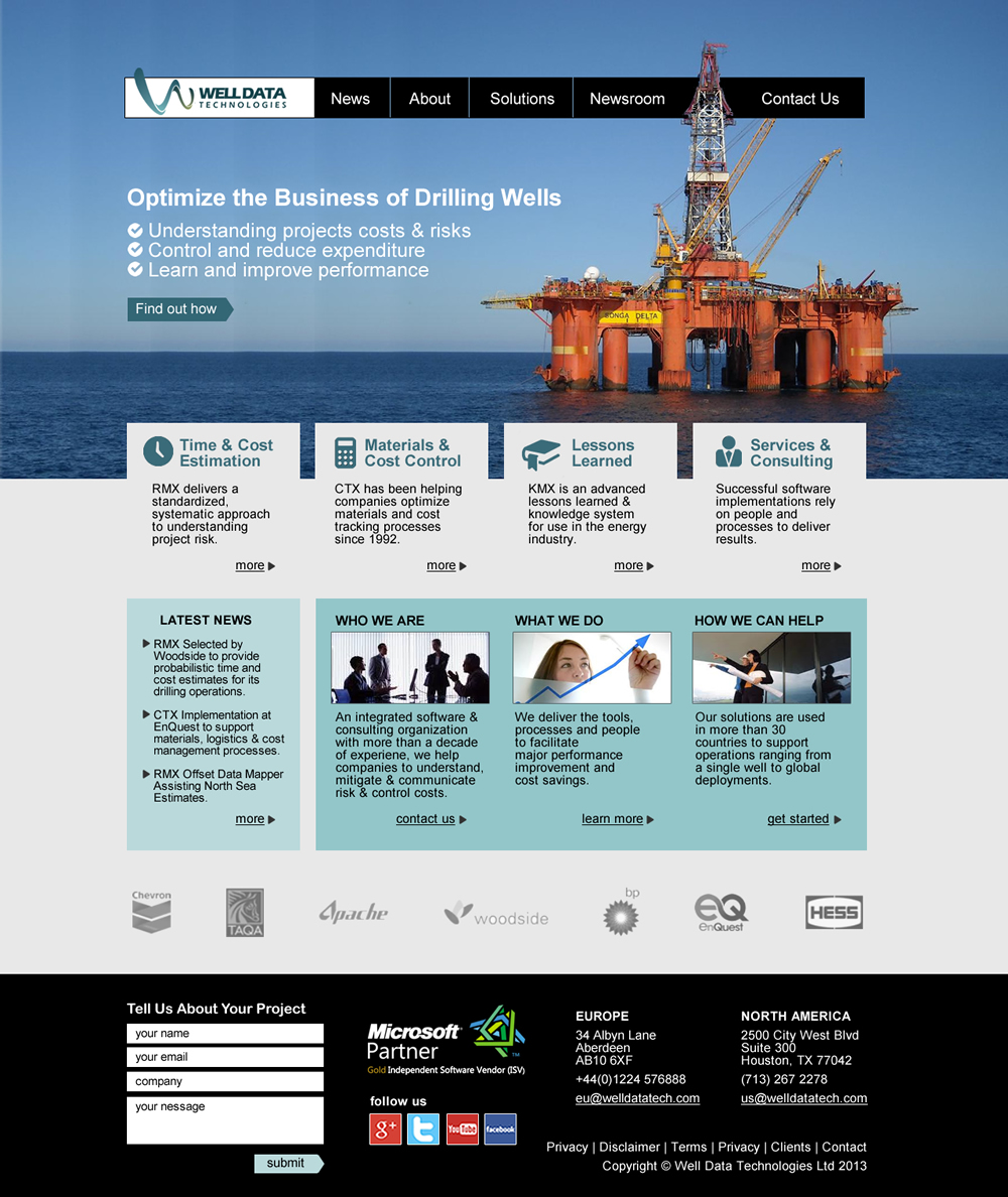 Diseño Web por hammer para Well Data Technologies | Diseño #2290915