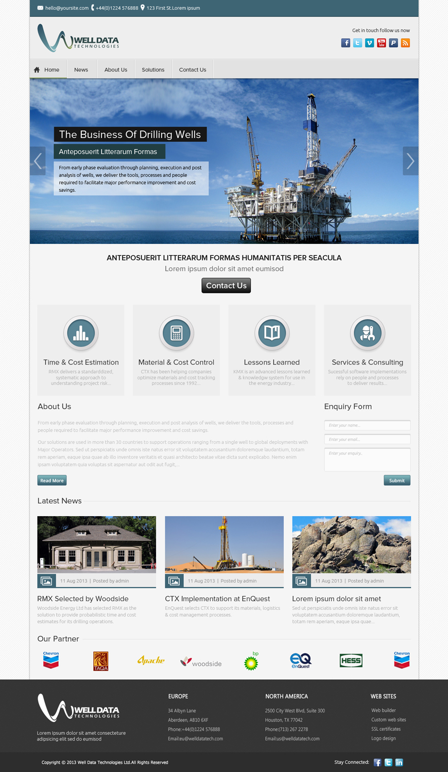 Web Design by OM for Well Data Technologies | Design #2256040