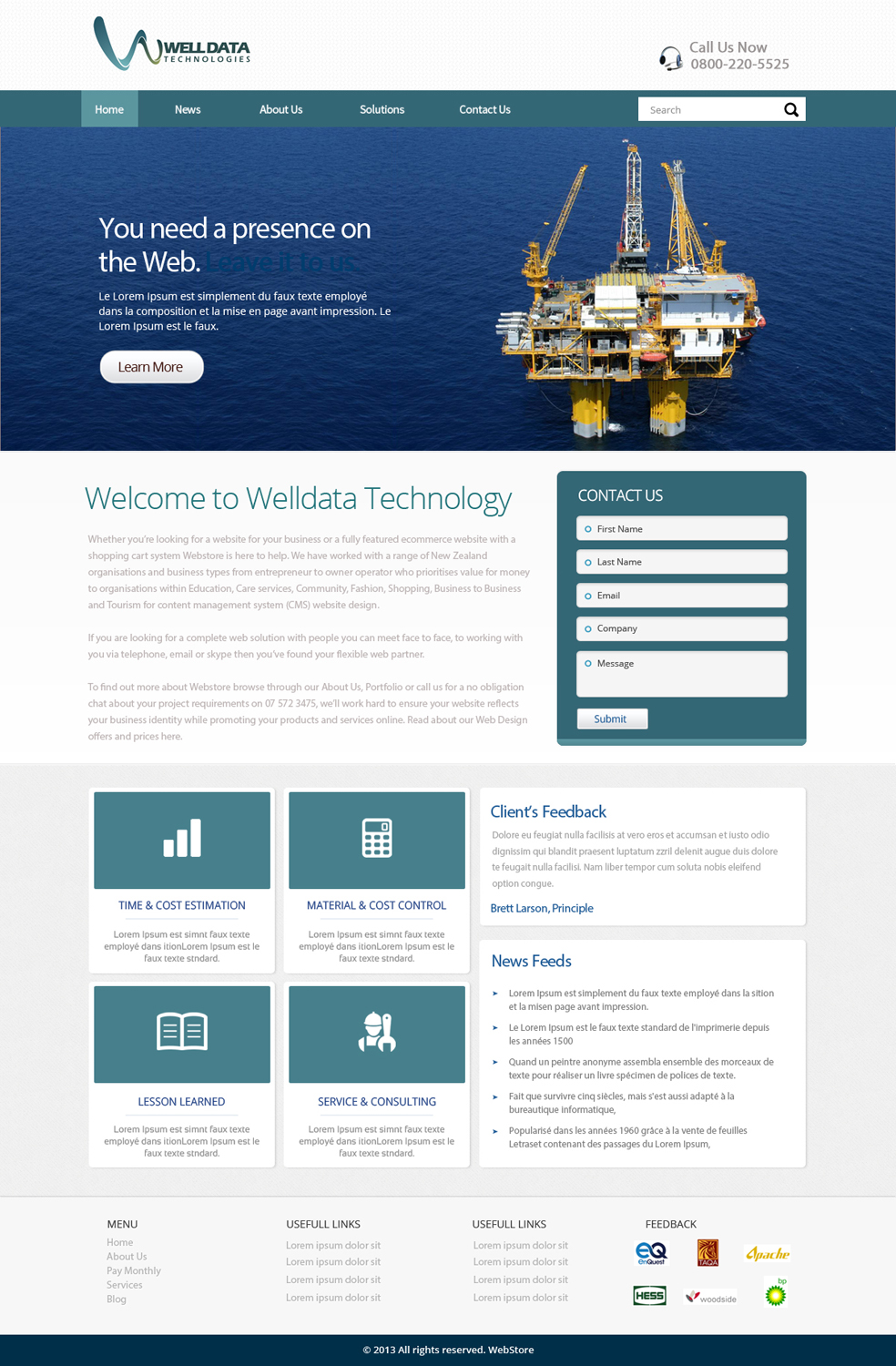 Web Design by OM for Well Data Technologies | Design #2279442