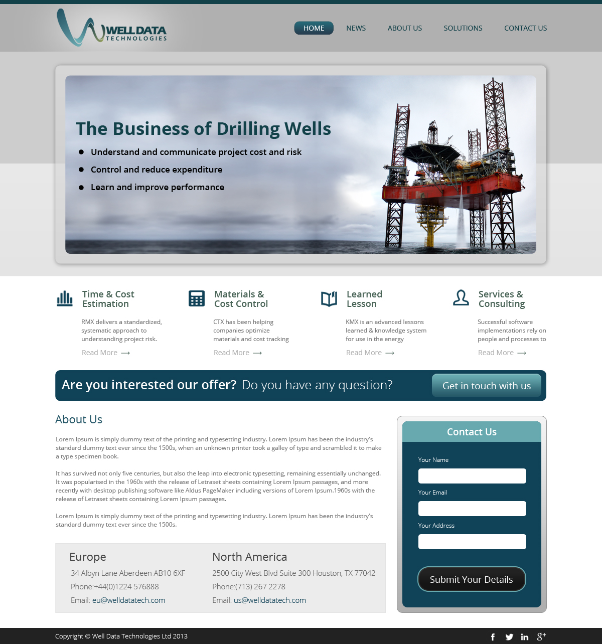 Web Design by OM for Well Data Technologies | Design #2279465