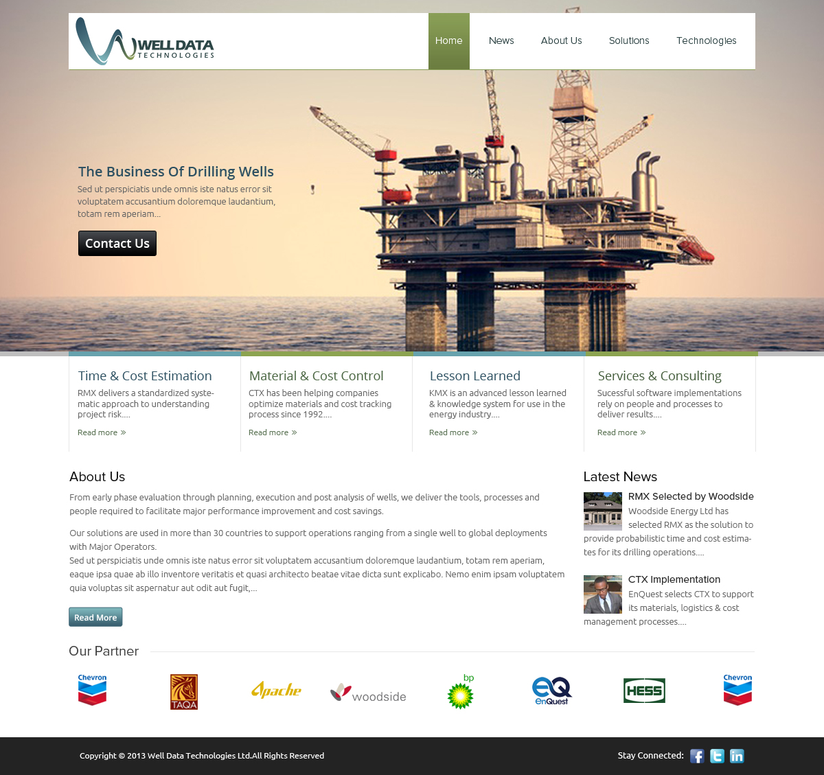 Web Design by OM for Well Data Technologies | Design #2279504