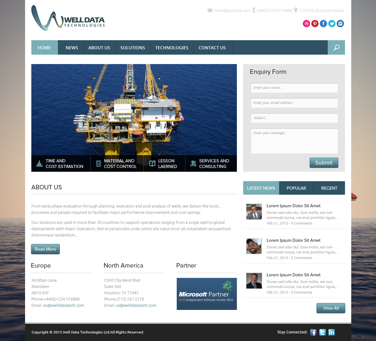 Web Design by OM for Well Data Technologies | Design #2279505