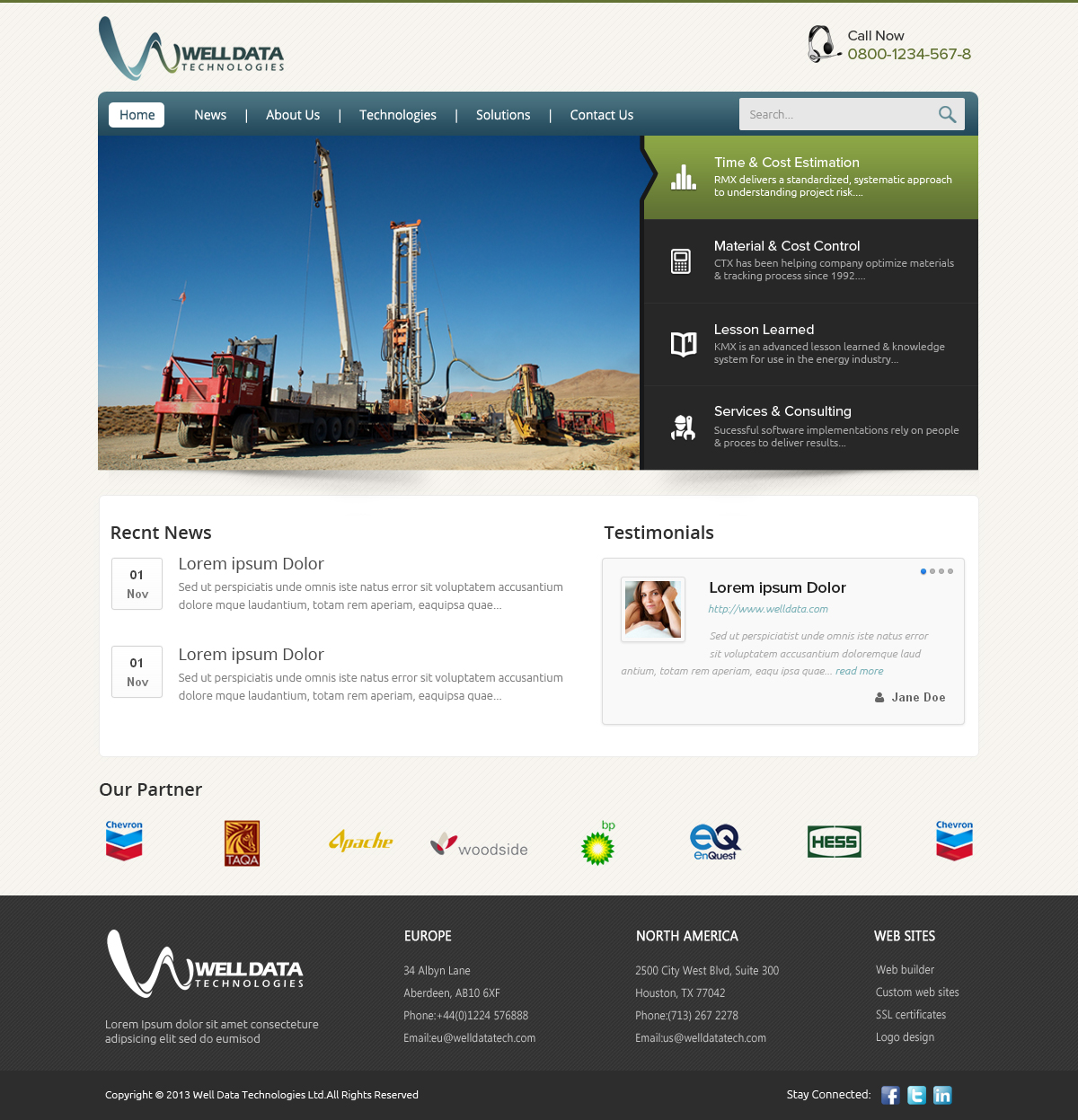 Web Design by OM for Well Data Technologies | Design #2289471