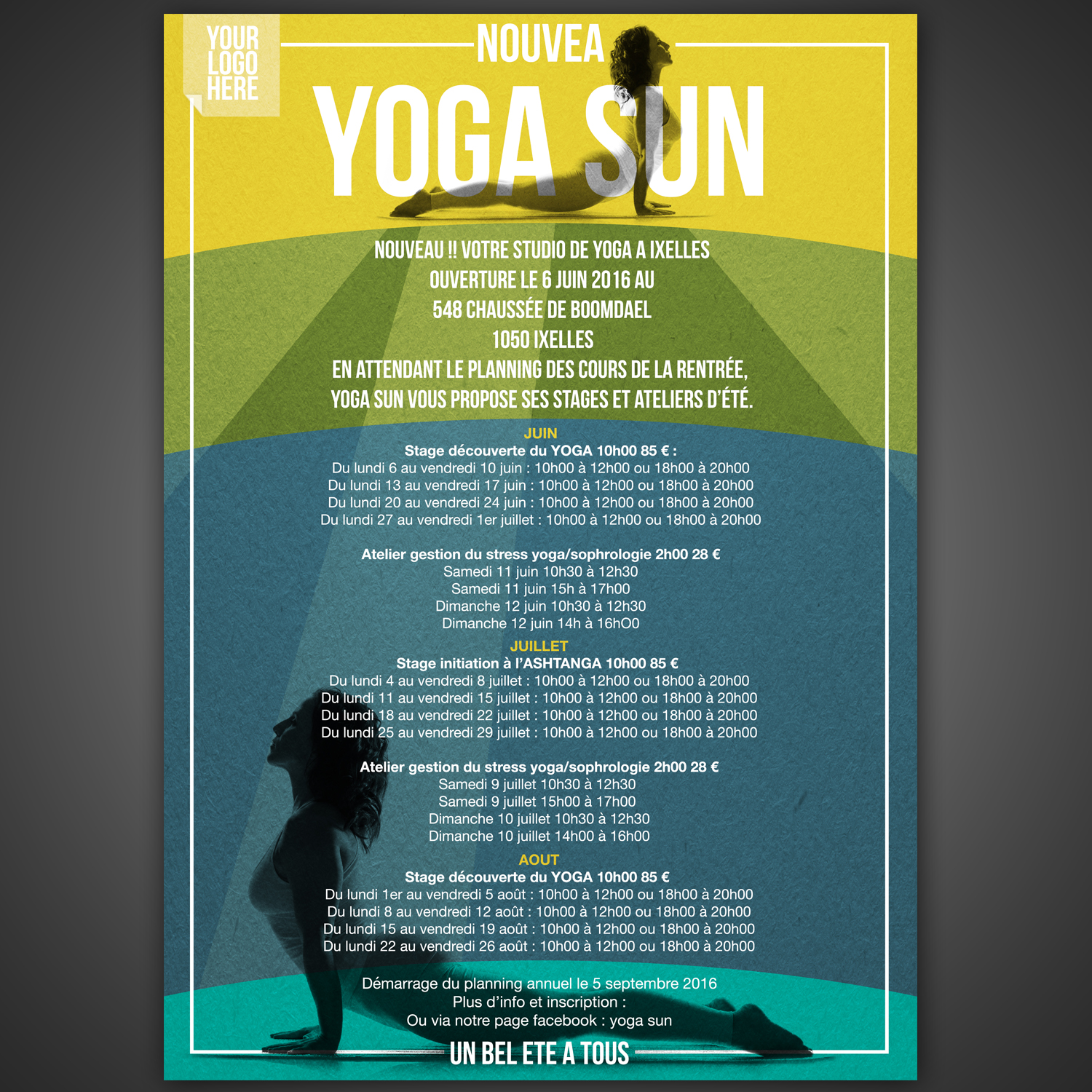 Diseño de Flyer por Gowrishankar V para Yoga sun | Diseño #10840796