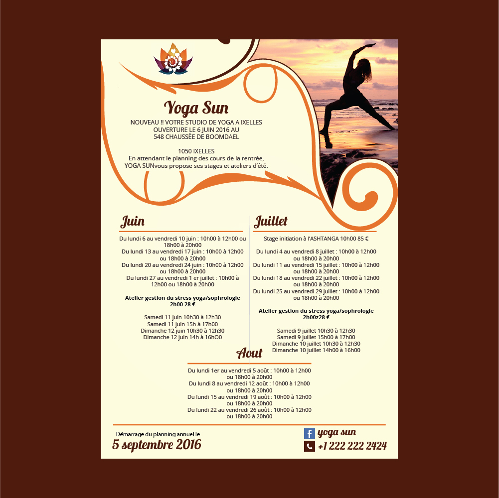 Flyer Design by Logo Xtudio for Yoga sun | Design #10853277