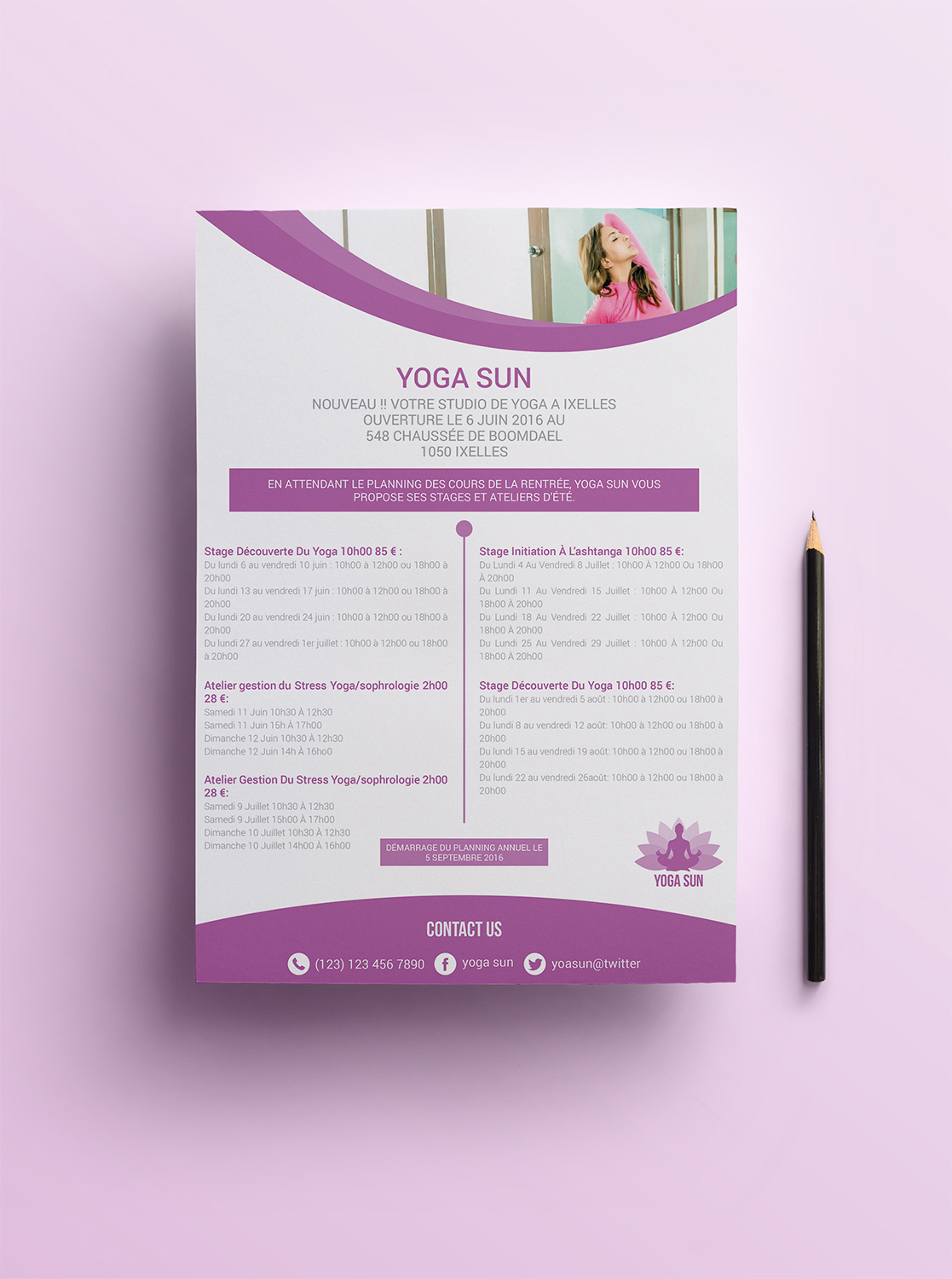 Flyer Design by Logo Xtudio for Yoga sun | Design #10853278