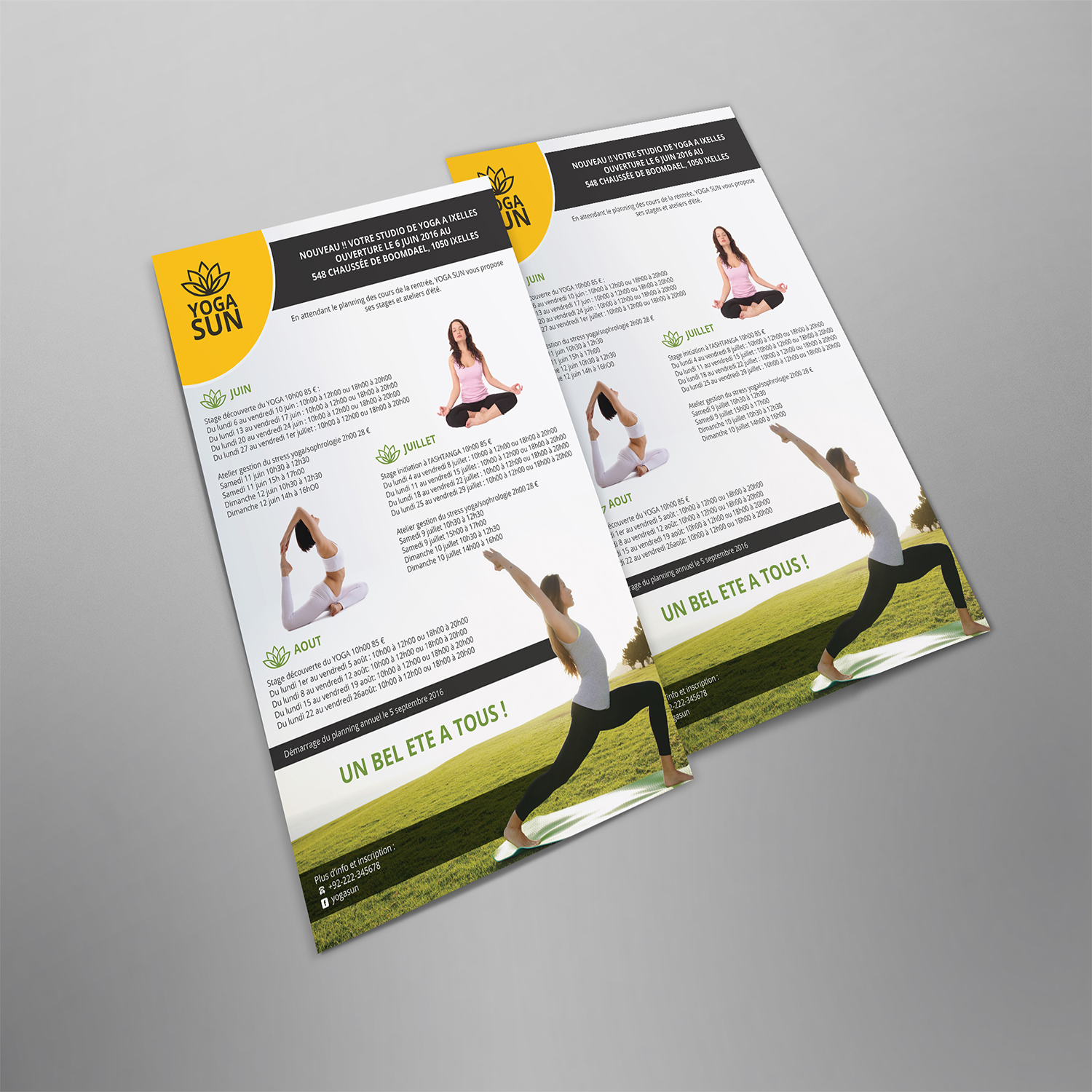 Diseño de Flyer por Logo Xtudio para Yoga sun | Diseño #10853279