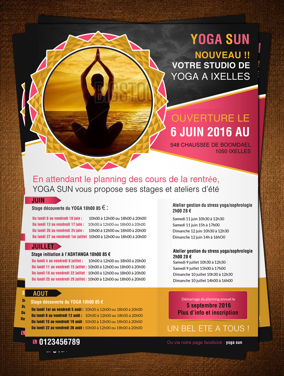 Flyer Design by creative.bugs for Yoga sun | Design #10852156