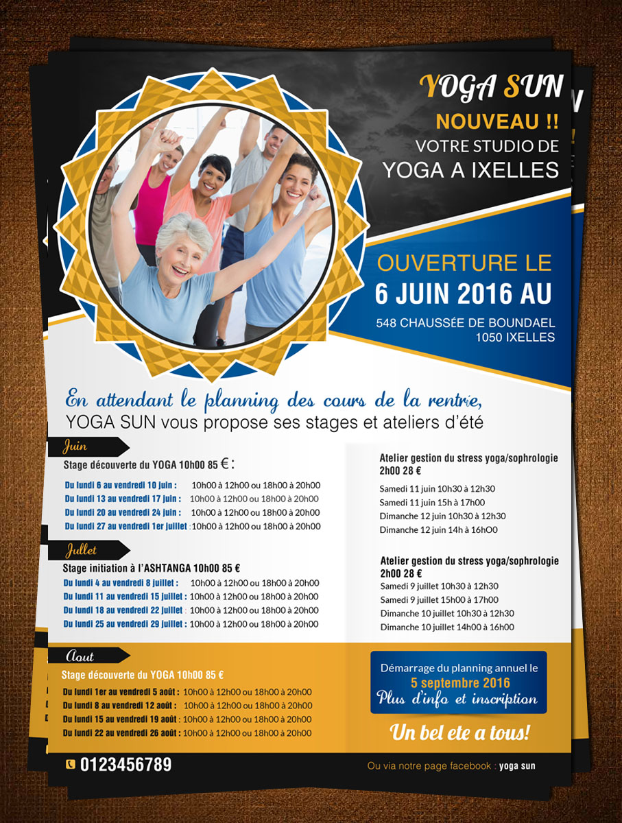 Flyer Design by creative.bugs for Yoga sun | Design #10871061