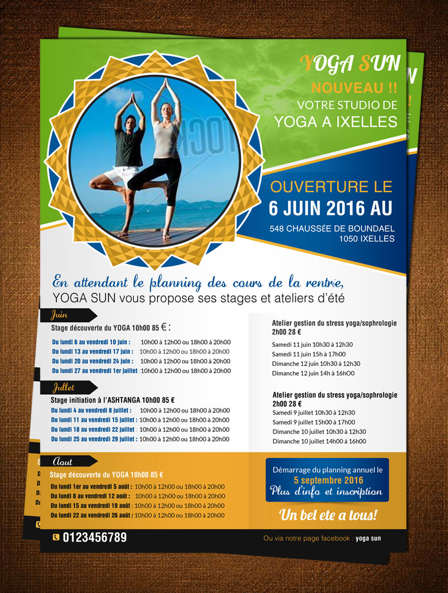 Flyer Design by creative.bugs for Yoga sun | Design #10873936