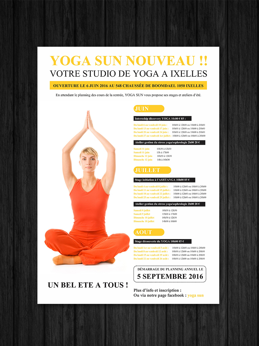 Diseño de Flyer por ecorokerz para Yoga sun | Diseño #10837799