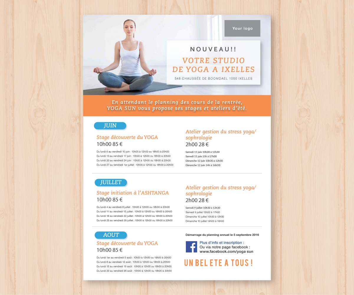 Flyer Design by Lx Design for Yoga sun | Design #10836076