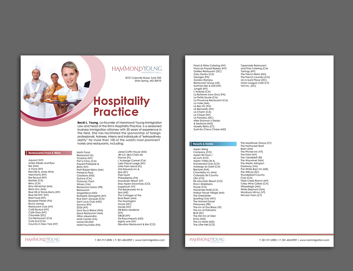 Flyer Design by MDesigns ™ for Hammond Young Immigration Law, LLC | Design #10907148