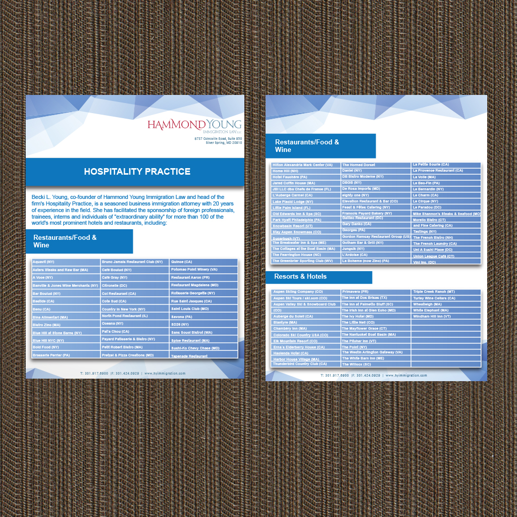 Flyer Design by Andifahmy1 for Hammond Young Immigration Law, LLC | Design #10854358