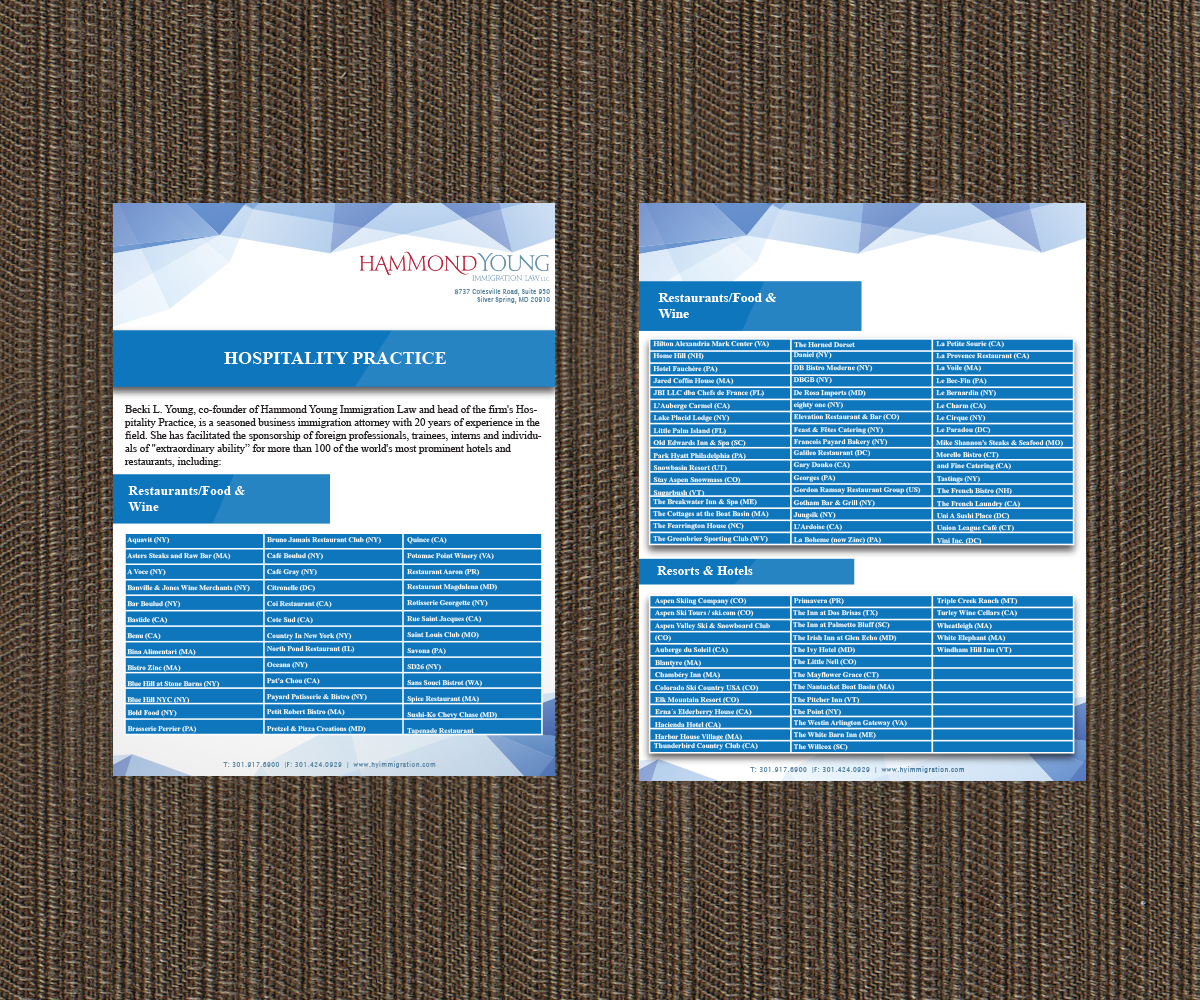 Flyer Design by Andifahmy1 for Hammond Young Immigration Law, LLC | Design #10854992
