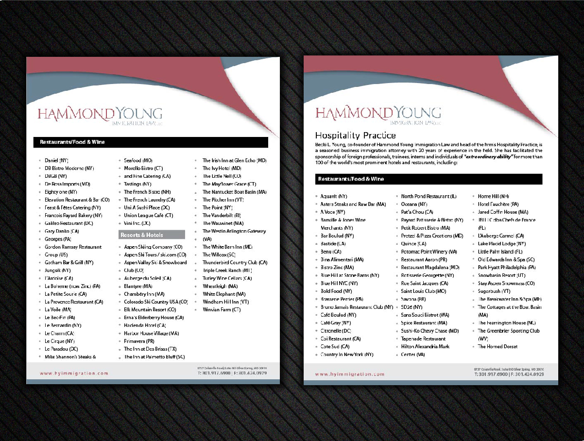 Flyer Design by CreativeKlub for Hammond Young Immigration Law, LLC | Design #10858297