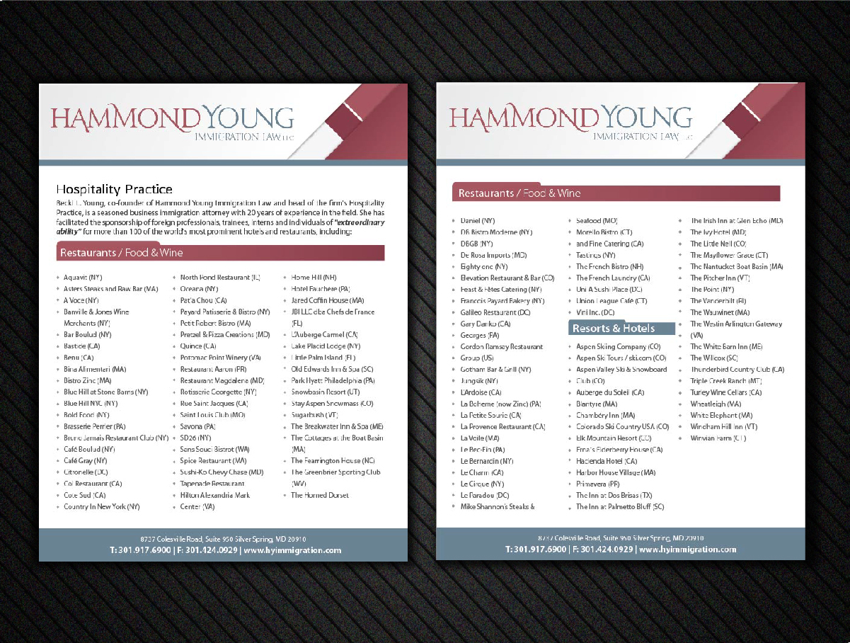 Flyer Design by CreativeKlub for Hammond Young Immigration Law, LLC | Design #10858302