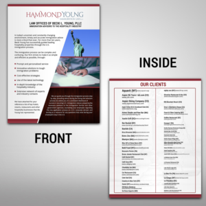 Diseño de Flyer por SAI DESIGNS para Hammond Young Immigration Law, LLC | Diseño #10876783