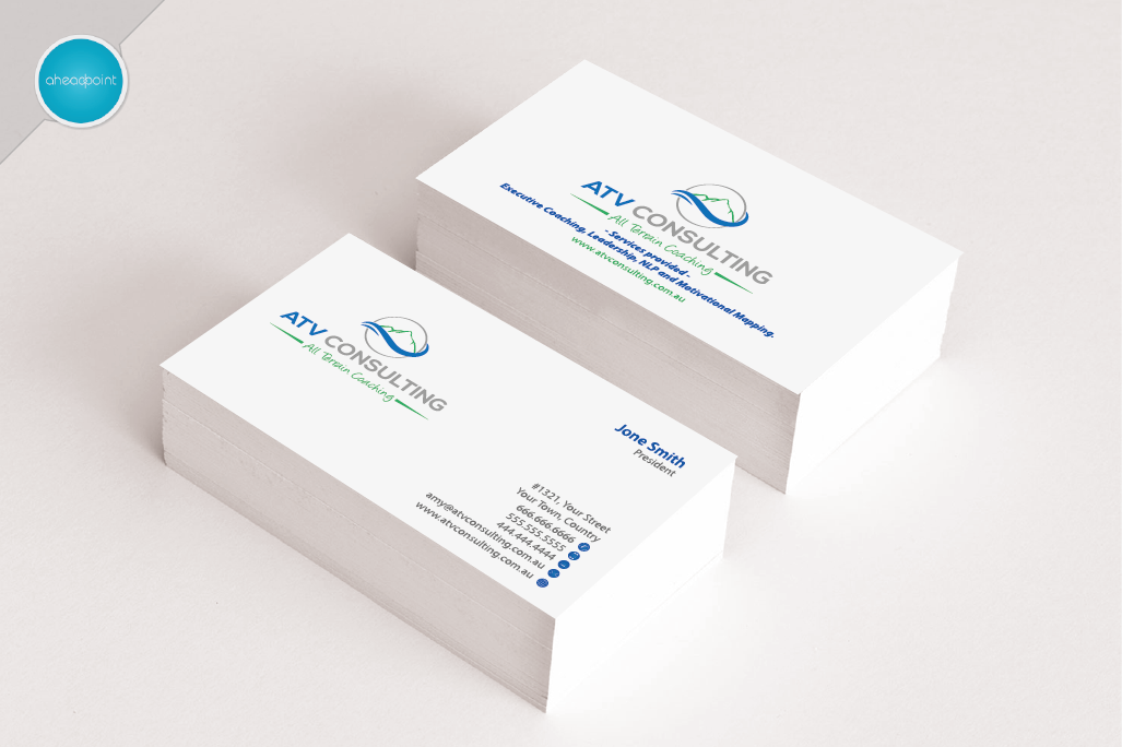 Diseño de Tarjeta de Presentación por aheadpoint para ATV Consulting | Diseño #10864654