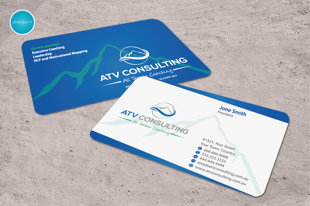 Diseño de Tarjeta de Presentación por aheadpoint para ATV Consulting | Diseño #10864658