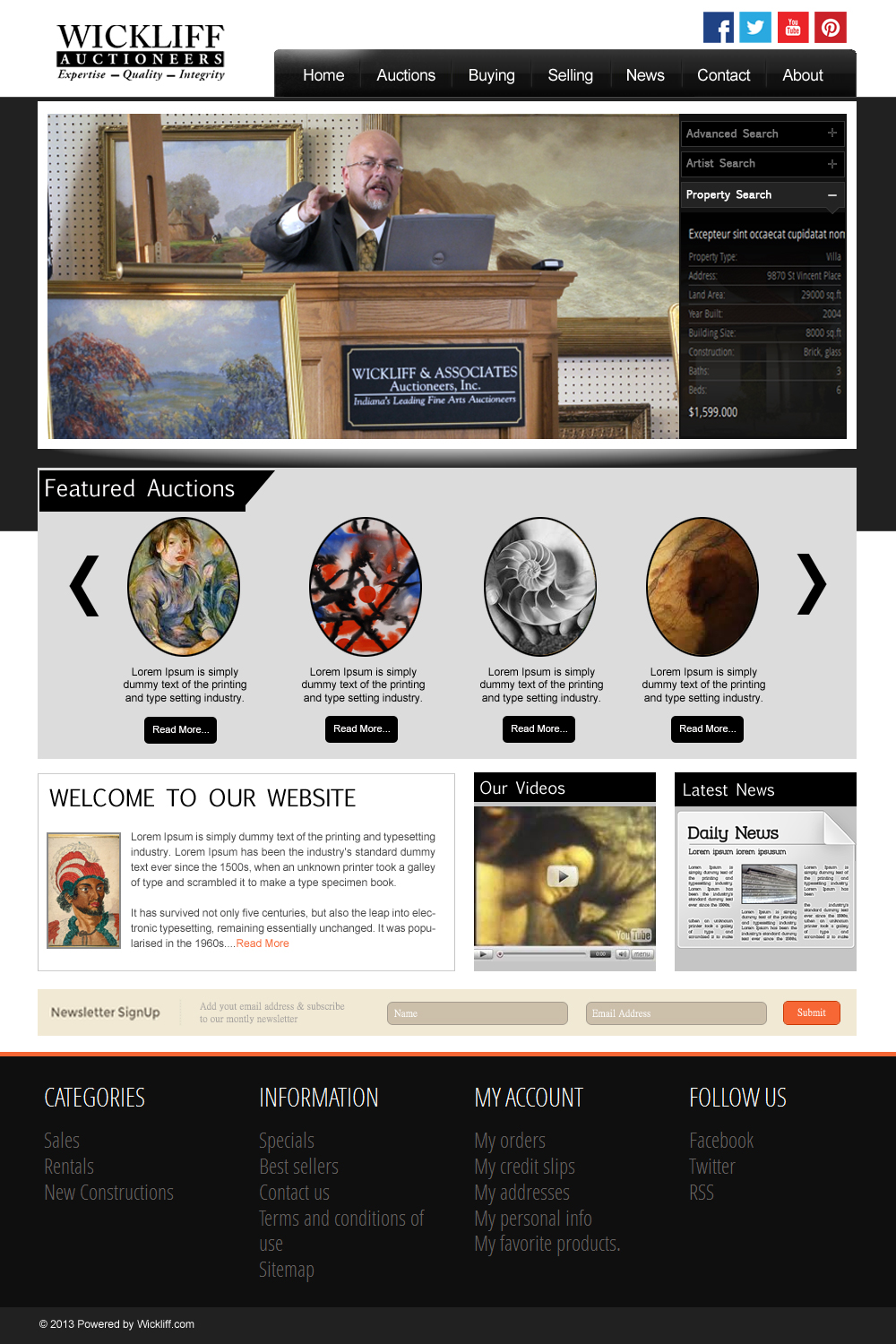 Wordpress Design by Vblue for AuctionServices.com, Inc. | Design #2334167