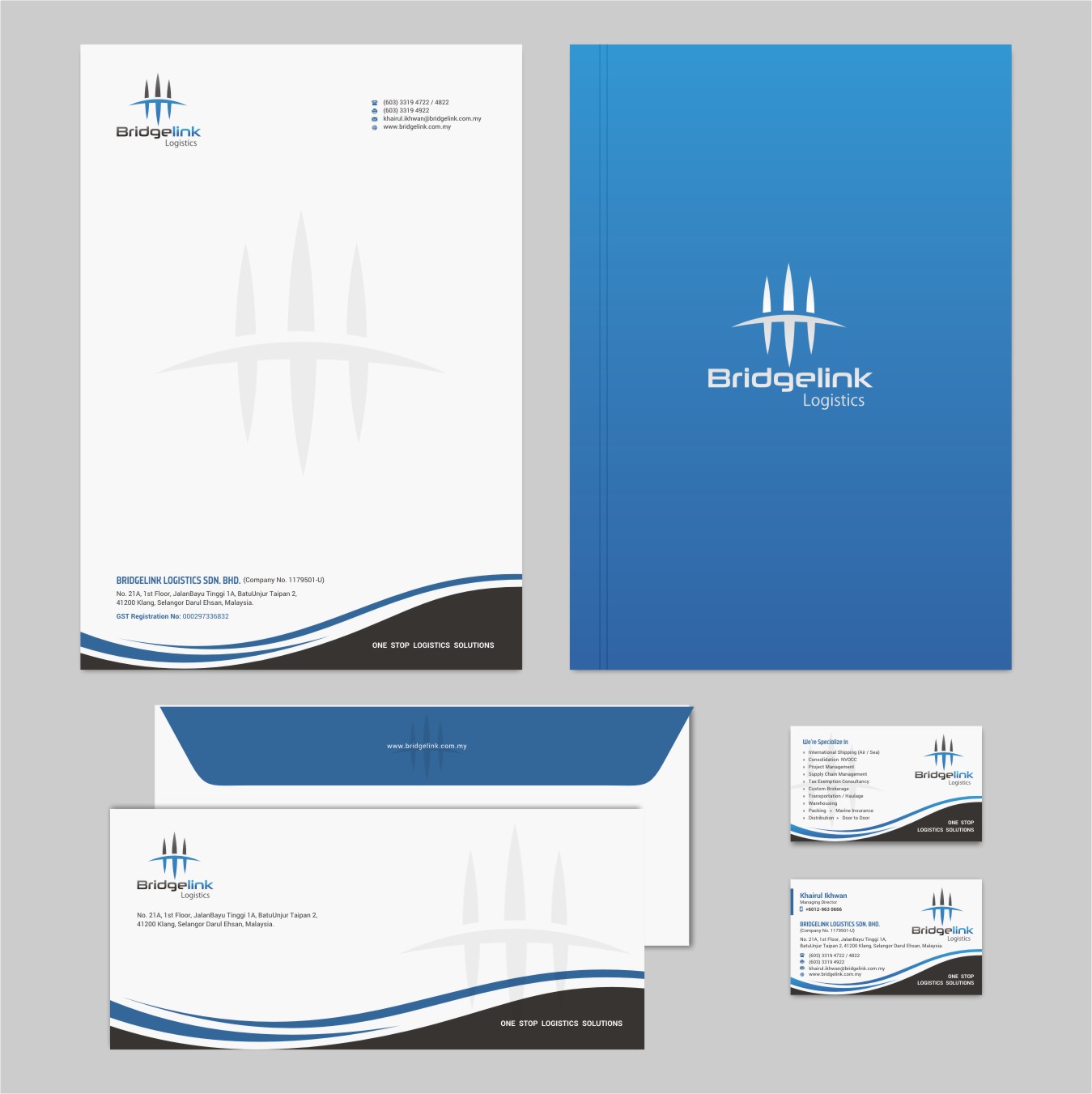 Diseño de Papelería por INDIAN_Ashok para Bridgelink Logistics Sdn Bhd | Diseño #10844514