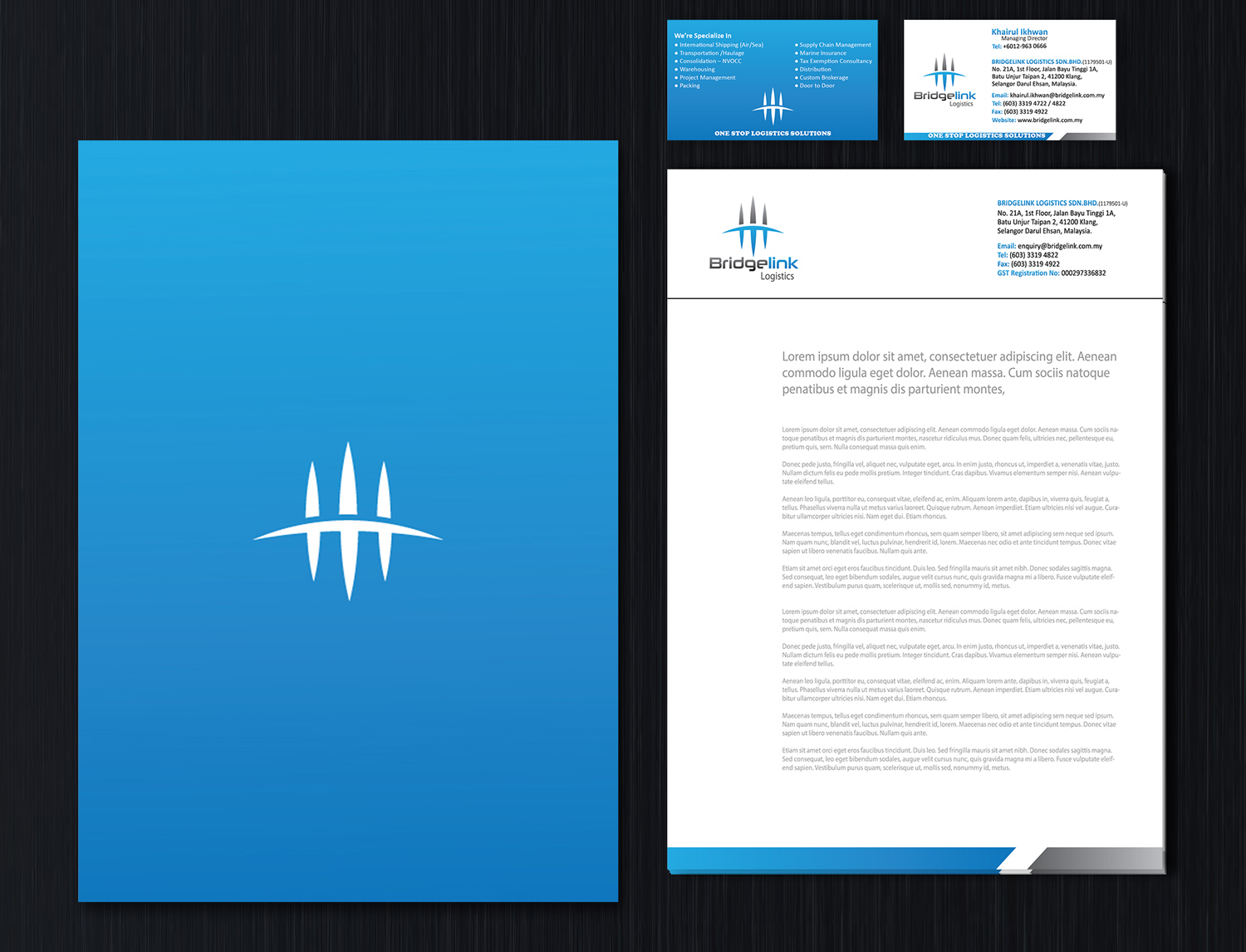 Diseño de Papelería por anshtoyj para Bridgelink Logistics Sdn Bhd | Diseño #10856394
