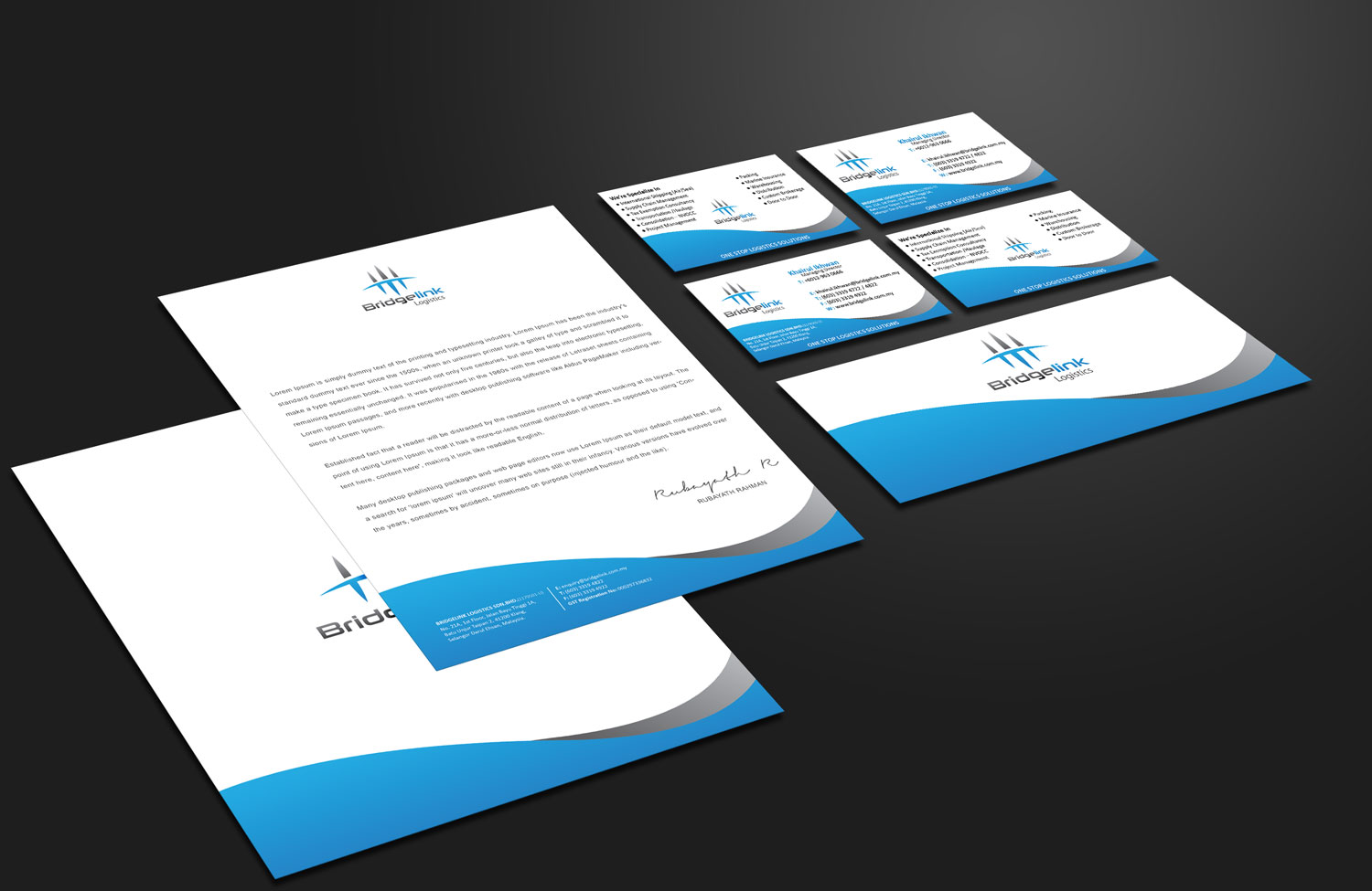 Diseño de Papelería por anshtoyj para Bridgelink Logistics Sdn Bhd | Diseño #10860681